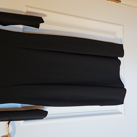 Sexy Faux Wrap Black Dress - Picture 6 of 12